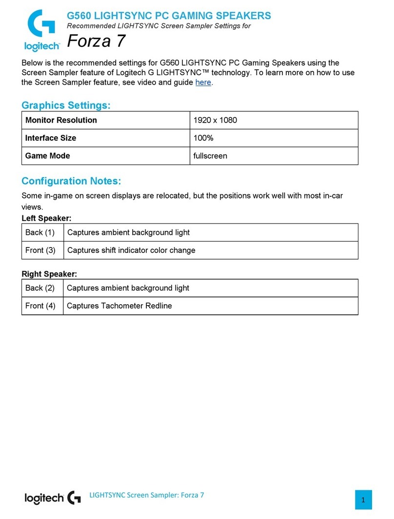 Logitech G560 LIGHTSYNC User manual