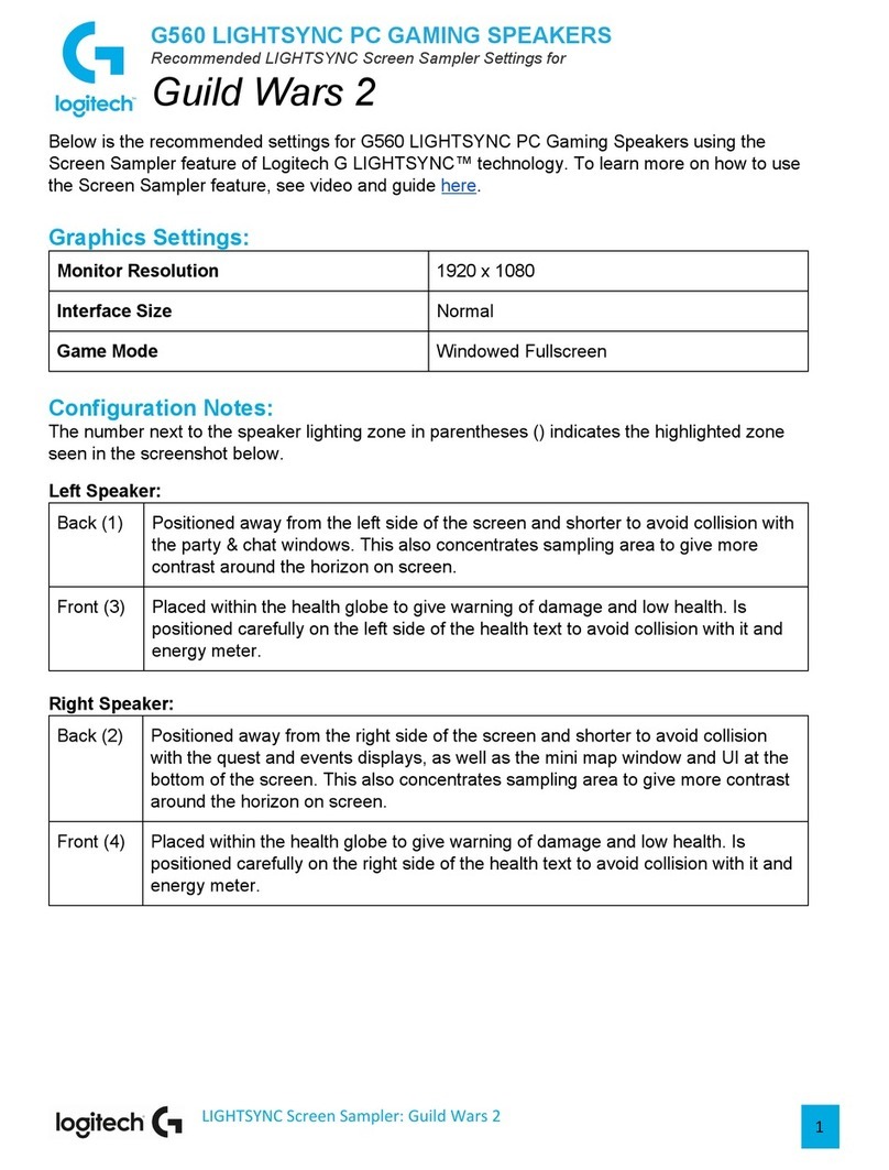 Logitech G560 LIGHTSYNC User manual