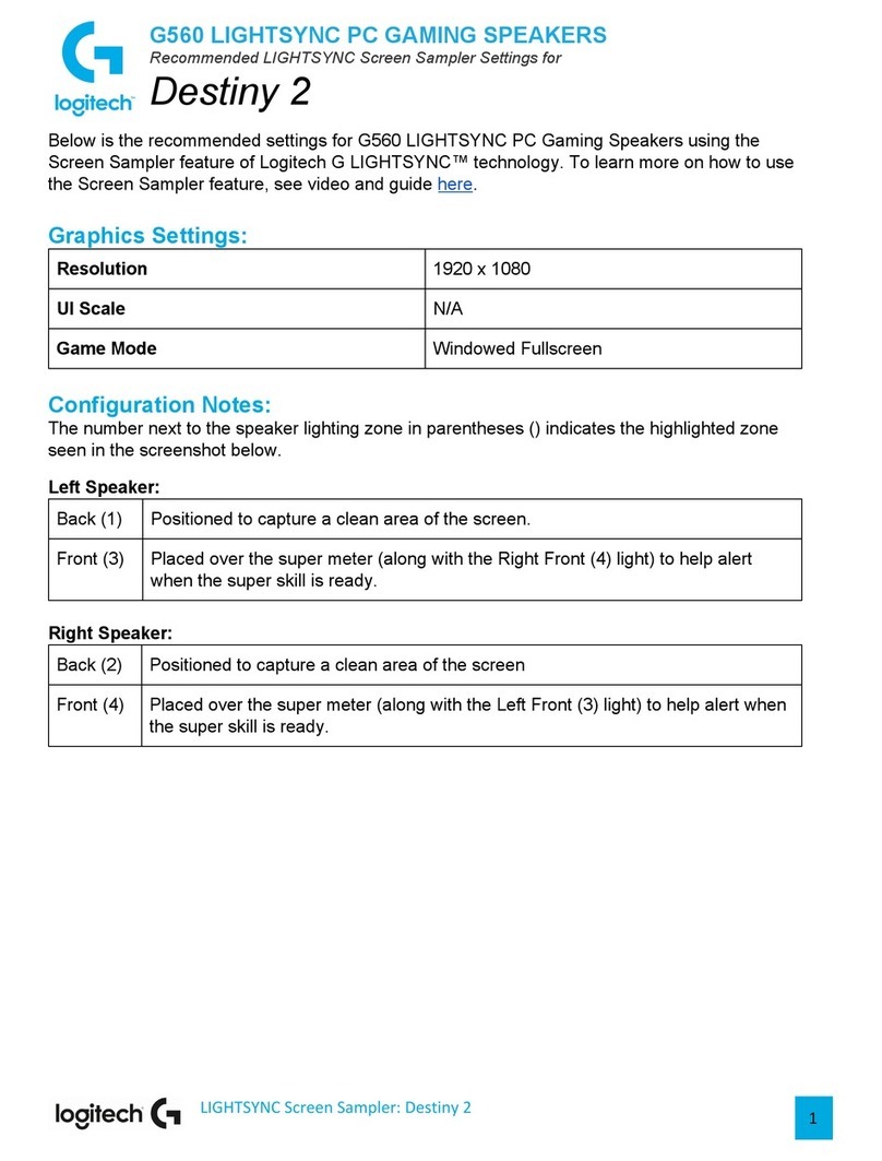 Logitech G560 LIGHTSYNC User manual