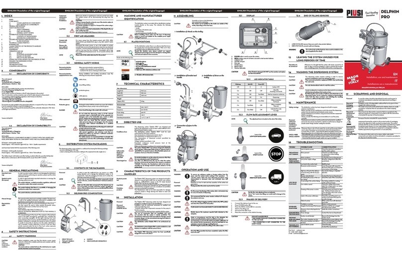 Piusi DELPHIN PRO Installation, use and maintenance