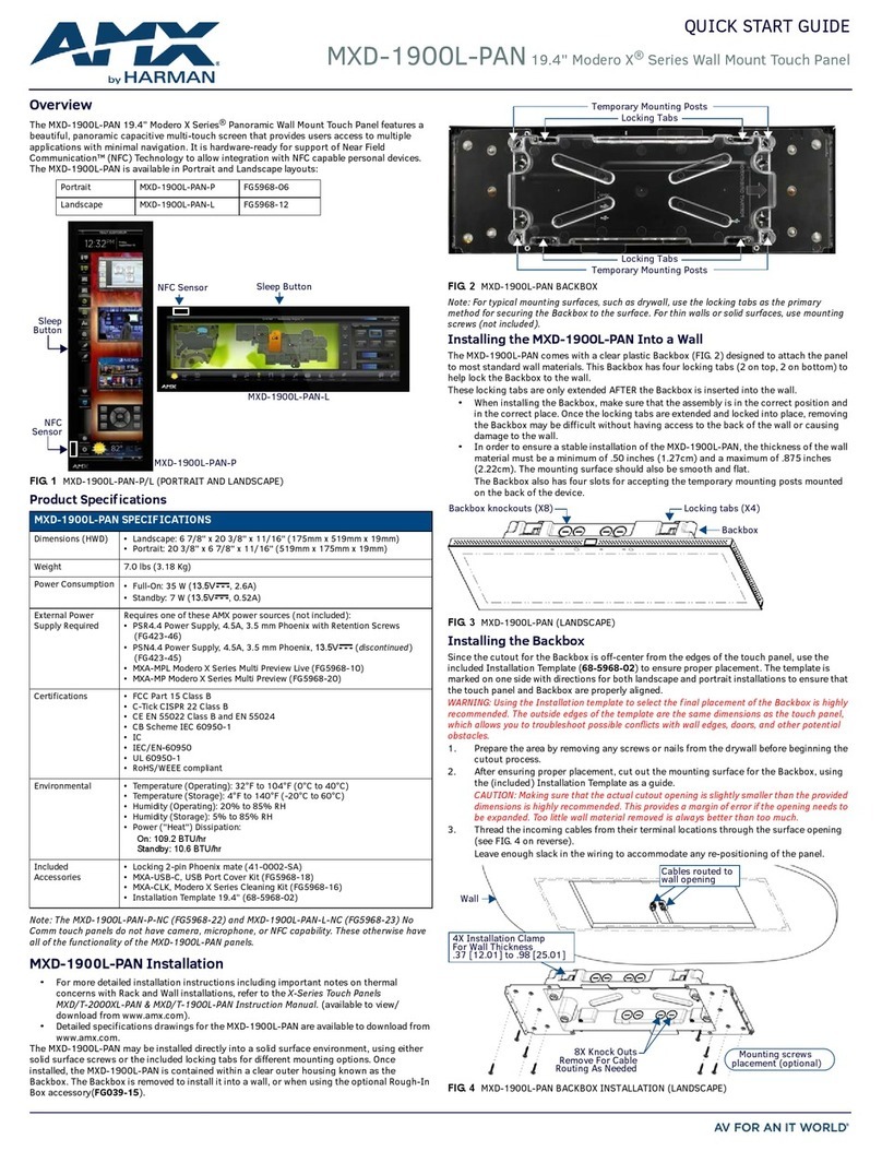AMX MXD-1900L-PAN User manual