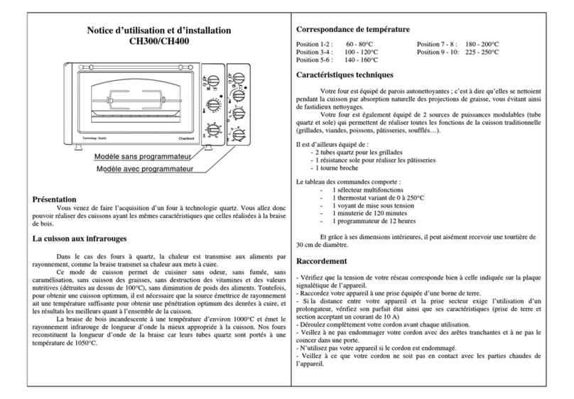 Roller Grill CH300 Instructions for use