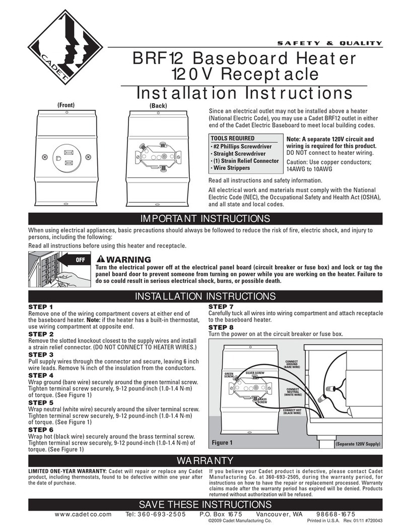 Cadet BRF12 installation instructions