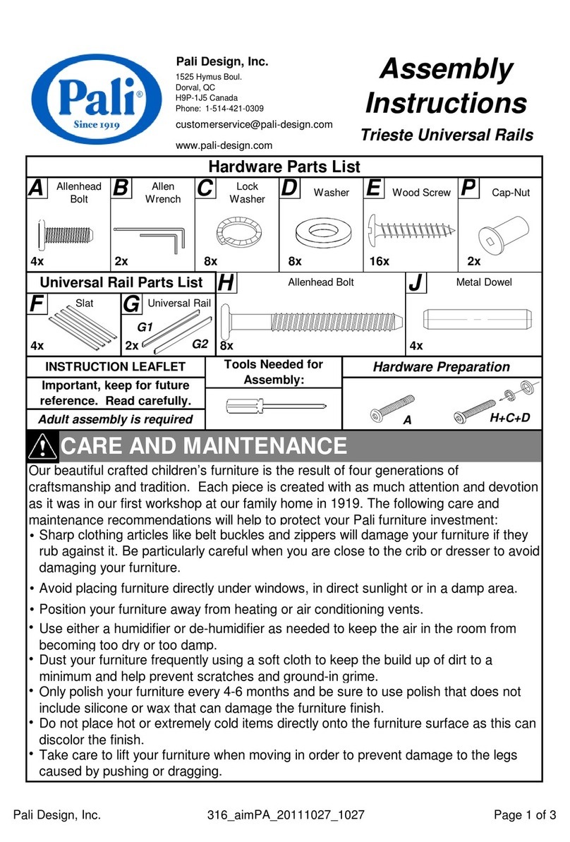 PALI Trieste Universal Rails User manual