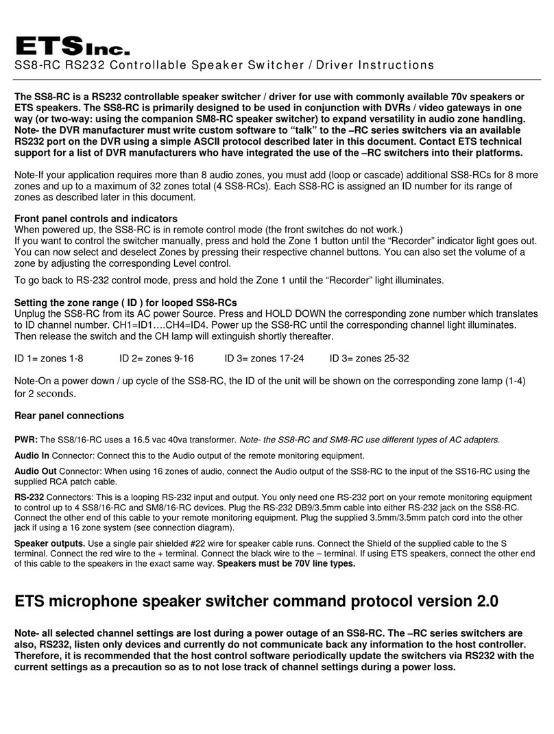 ETS SS8-RC User manual