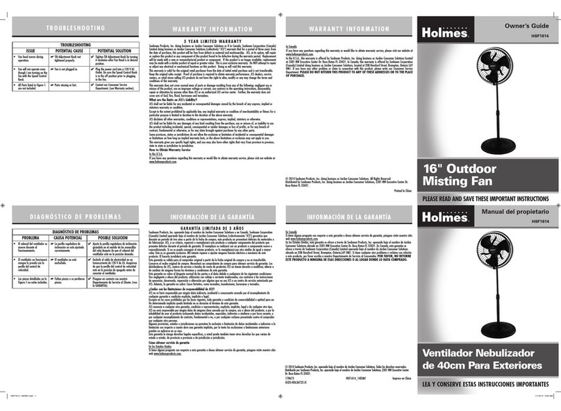 Holmes HSF1614 owner's guide