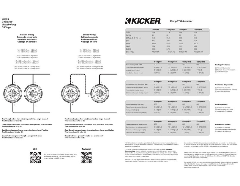Kicker CompS10 User manual