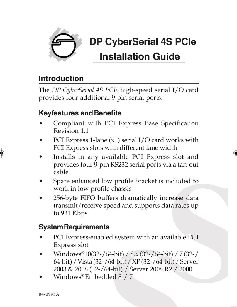 SIIG DP CyberSerial 4S PCIe installation guide