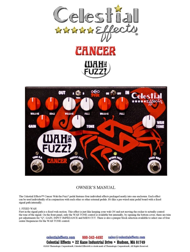 Celestial Effects Cancer Wah the Fuzz owner's manual