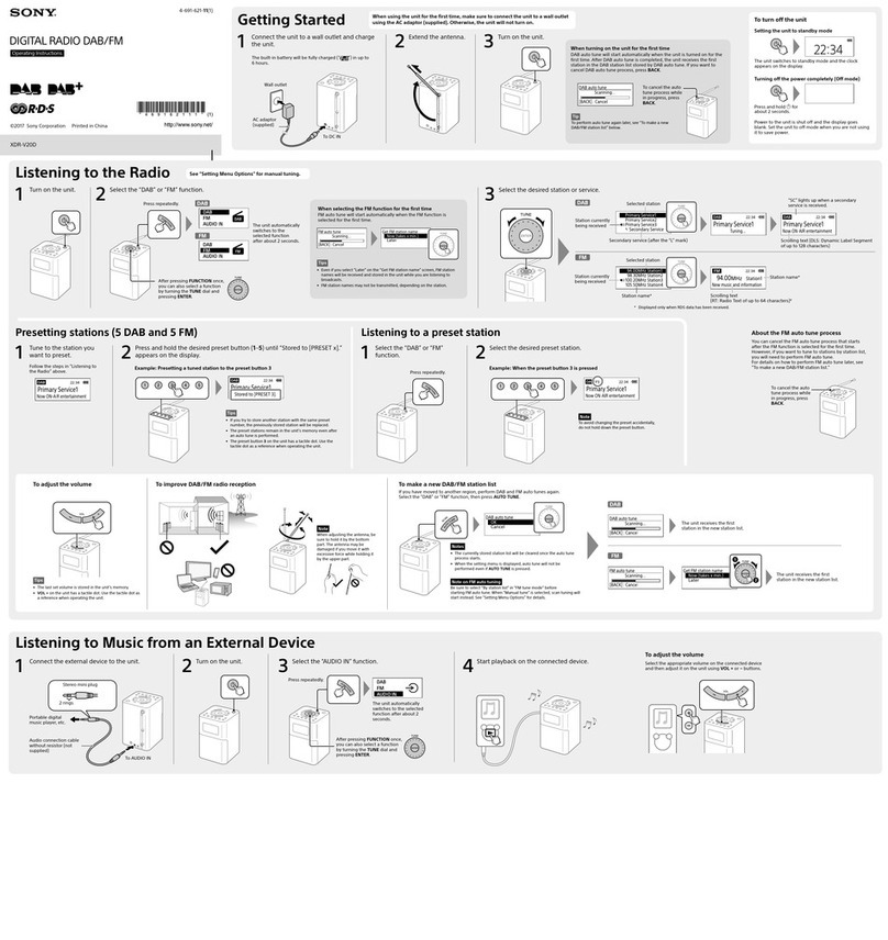 Sony XDR-V20D User manual