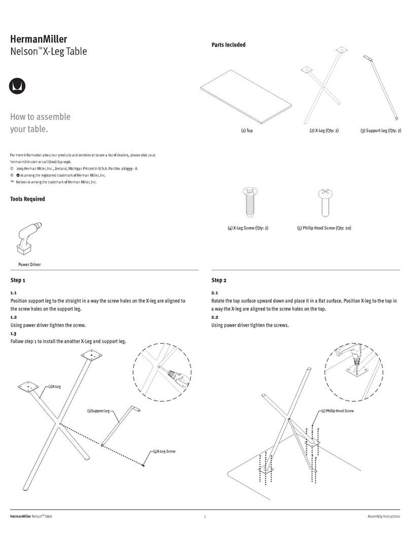 Herman Miller Nelson X-Leg Table User manual Herman Miller Nelson X-Leg Table User manual