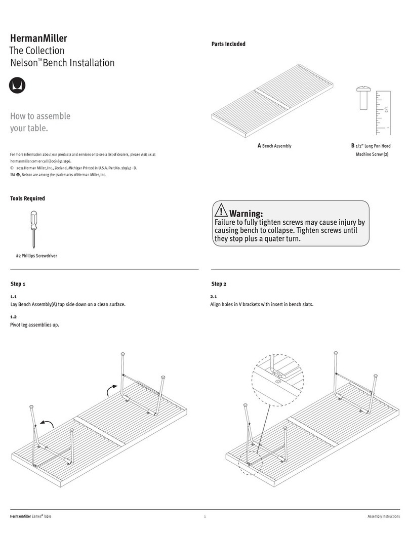 Herman Miller Nelson Bench User manual Herman Miller Nelson Bench User manual