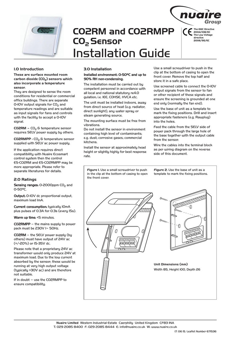 Nuaire Group CO2RMPP Installation guide / instruction manual