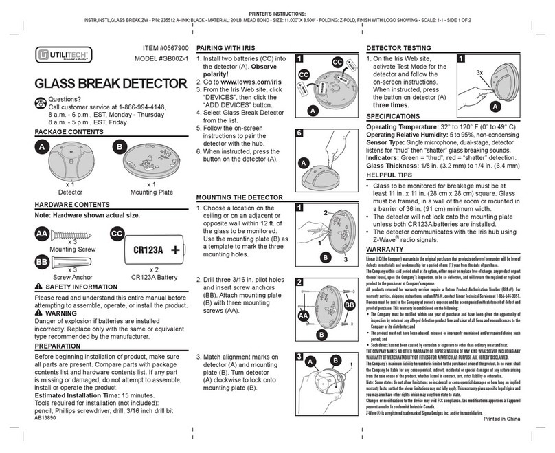 Utilitech GB00Z-1 instructions