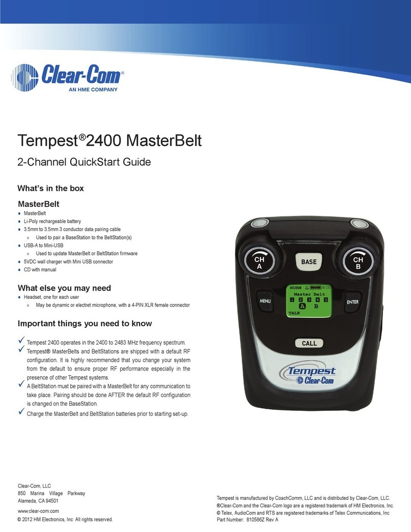 Clear-Com Tempest 2400 MasterBelt User manual