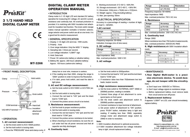 Pro's Kit MT-3266 Operation manual