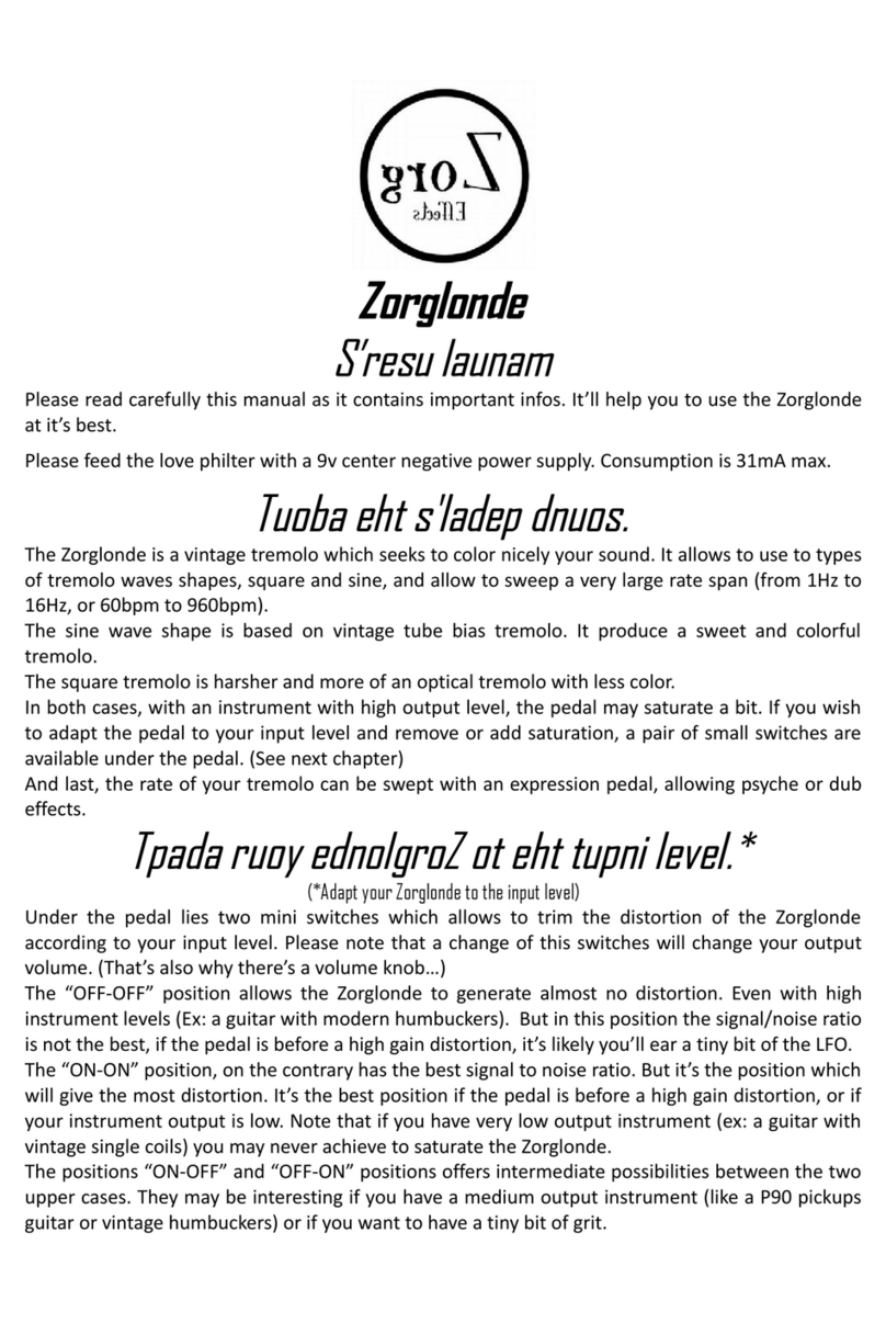 Zorg Effects Zorglonde user manual