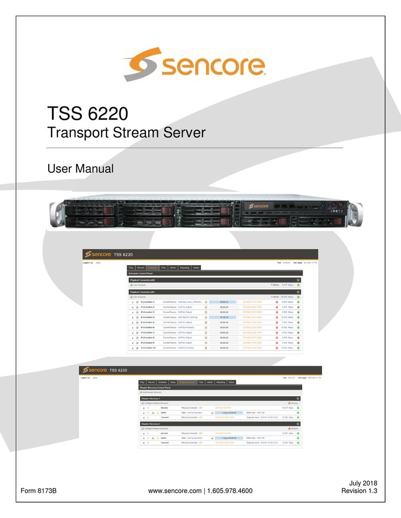 Sencore TSS 6220 User manual