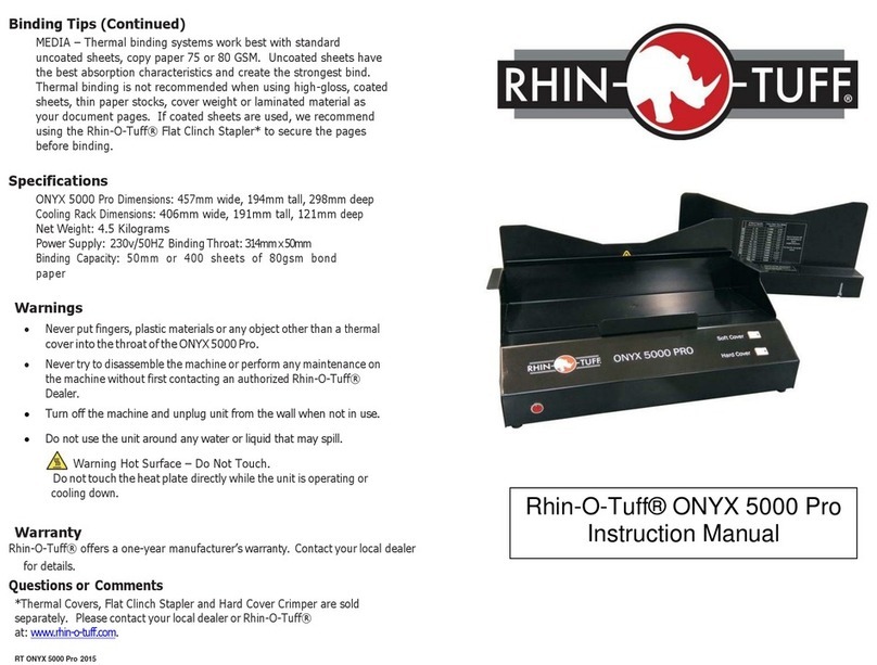 Rhin-O-Tuff ONYX 5000 Pro User manual