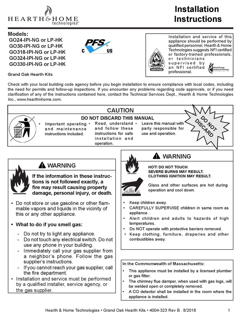 Hearth and Home Technologies GO318-IPI-NG User manual Hearth and Home Technologies GO318-IPI-NG User manual