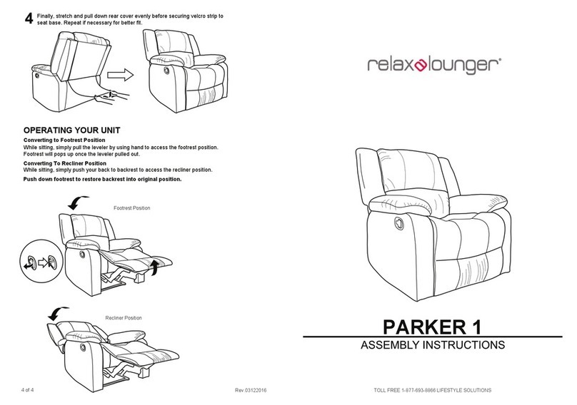 Relax-A-Lounger Parker 1 Assembly instructions and operating manual