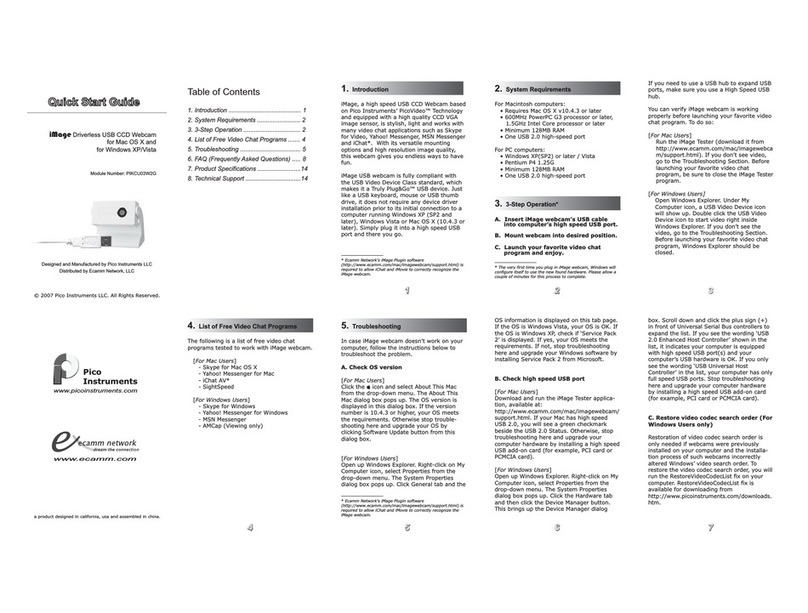 Ecamm Network iMage PIKCU03W2G quick start guide
