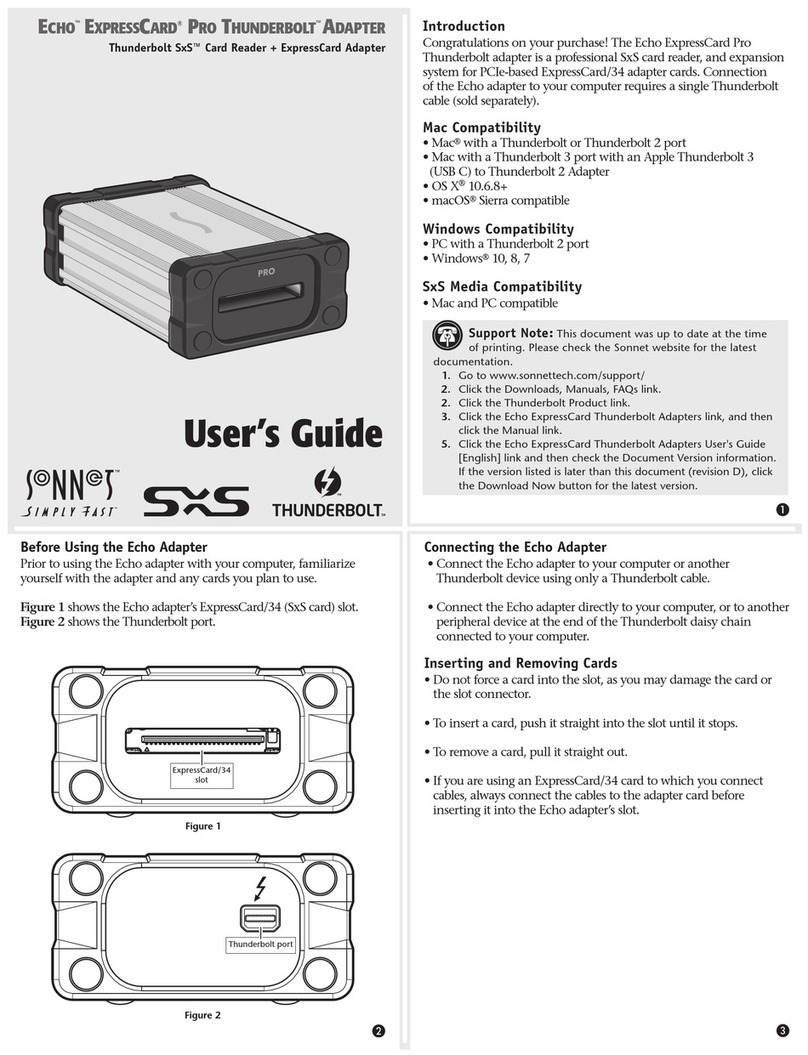 Sonnet Echo ExpressCard Pro User manual