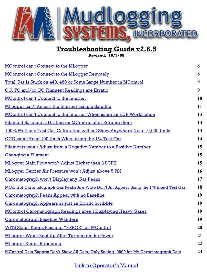 Mudlogging Systems MLogger TG troubleshooting guide