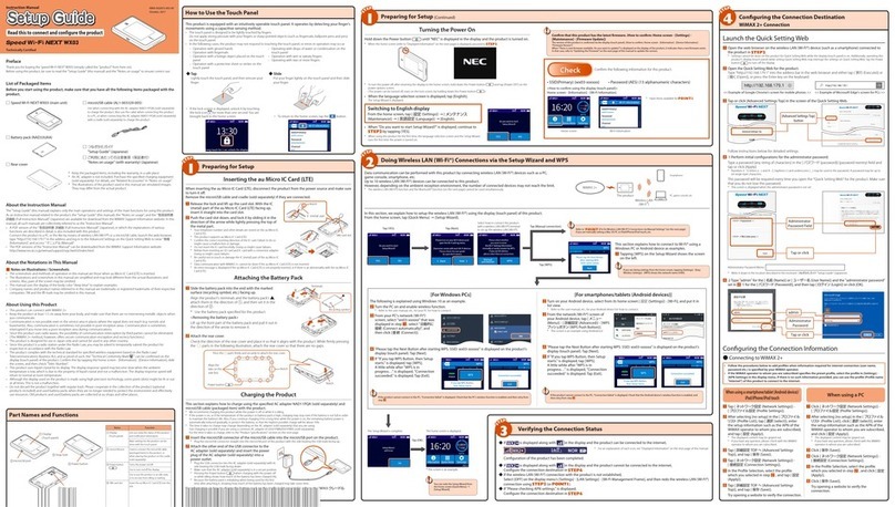 NEC Speed Wi-Fi Next WX03 User manual