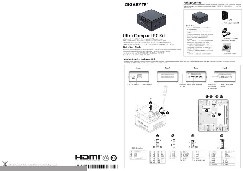 Gigabyte GB-KMA quick start guide