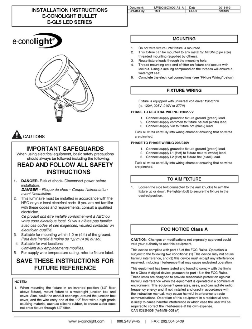 e-conolight E-GL5 LED SERIES installation instructions