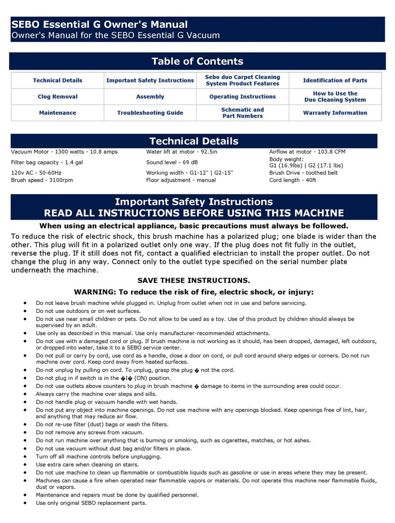 Sebo ESSENTIAL G User manual