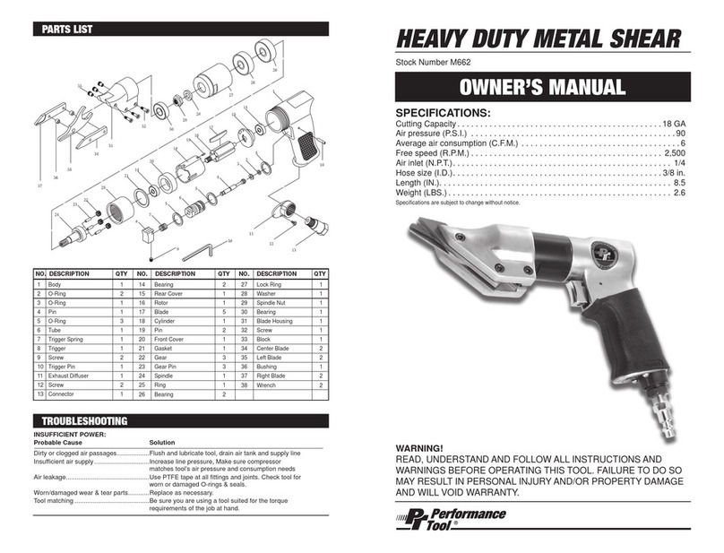 Perfomance Tool M662 owner's manual