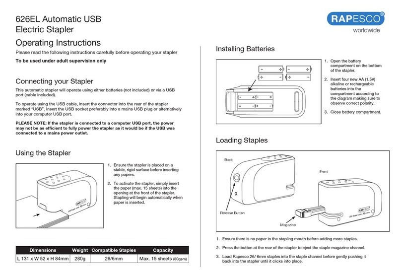 Rapesco 626EL operating instructions
