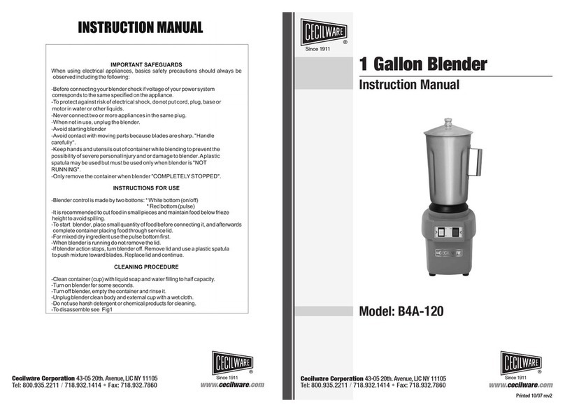 Cecilware B4A-120 User manual