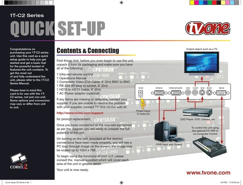 TV One 1T-C2 Series Specification sheet