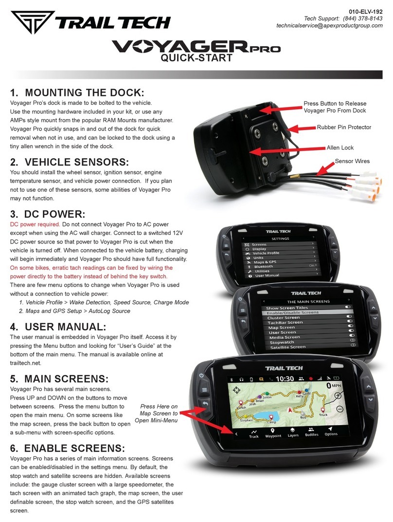 Trail Tech VOYAGER PRO quick start