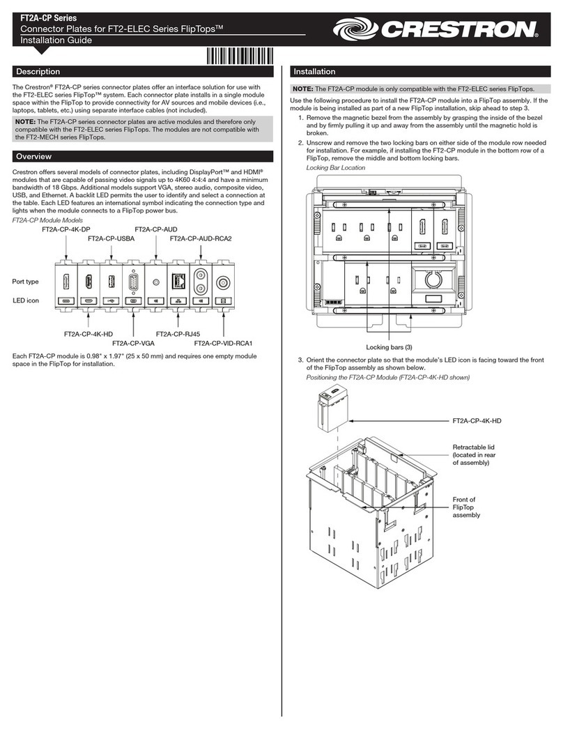 Crestron FT2A-CP-USBA installation guide
