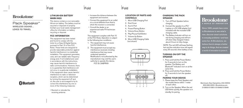 Brookstone Pack Speaker manual