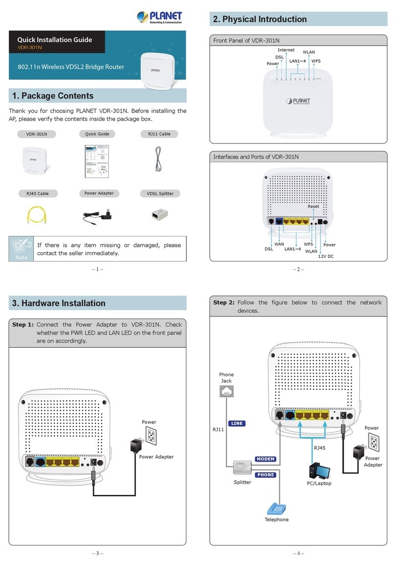 Planet VDR-301n Quick installation guide