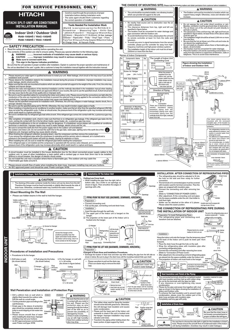 Hitachi RAS-10GH5 User manual