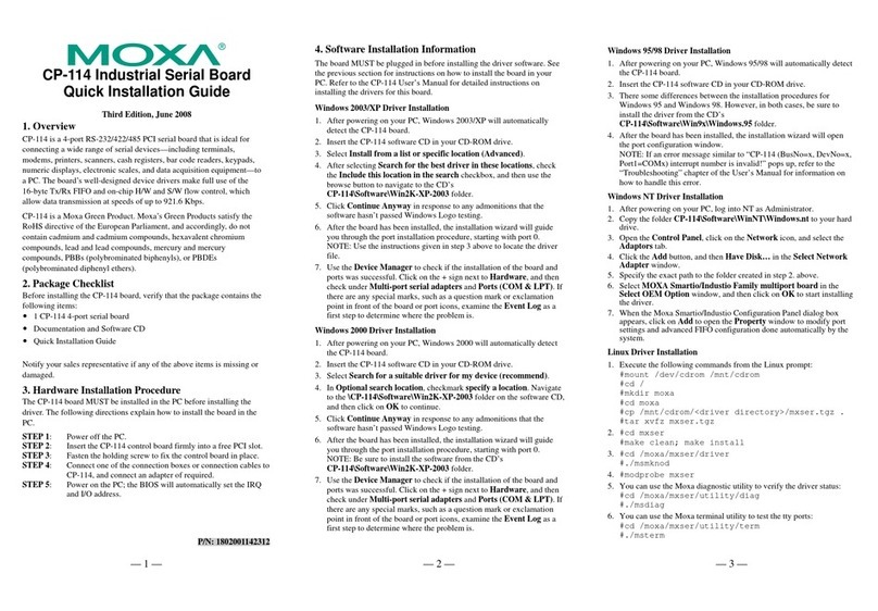 Moxa Technologies Industio CP-114 Series CP-114 Series User manual