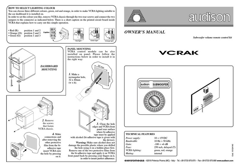Audison VCRAK User manual