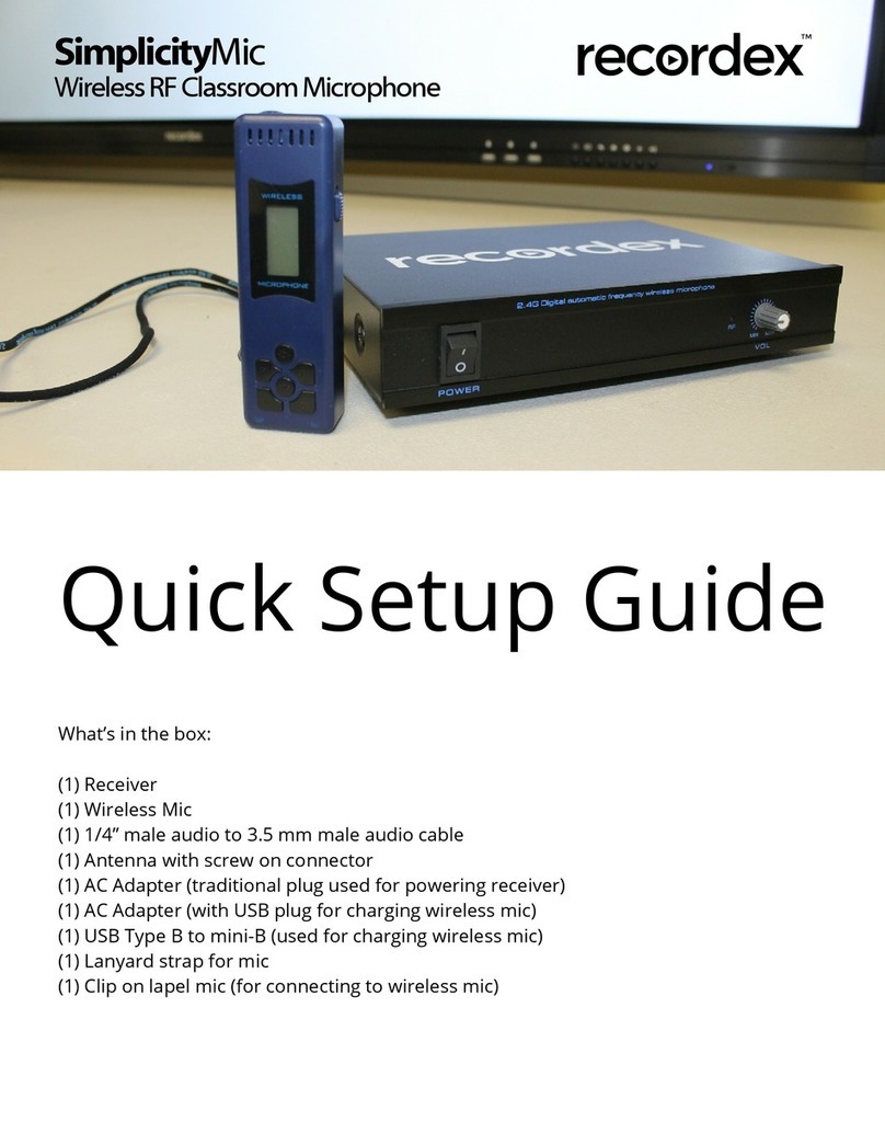 Recordex SimplicityMic Quick setup guide