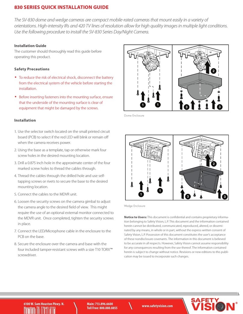 Safety Vision SV-830 Quick installation guide