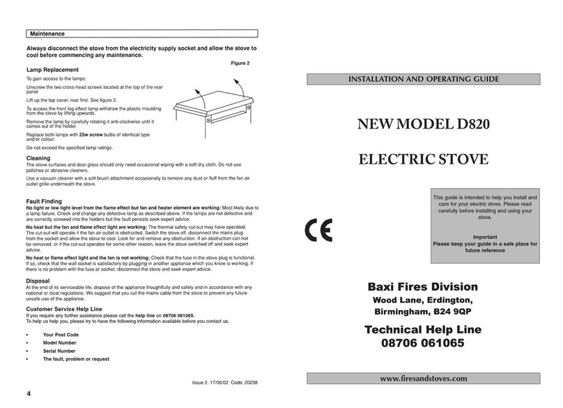 Baxi Fires Division D820 Installation and operating guide