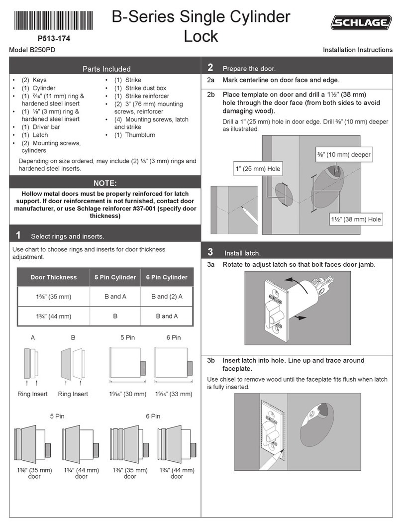Schlage B250PD installation instructions