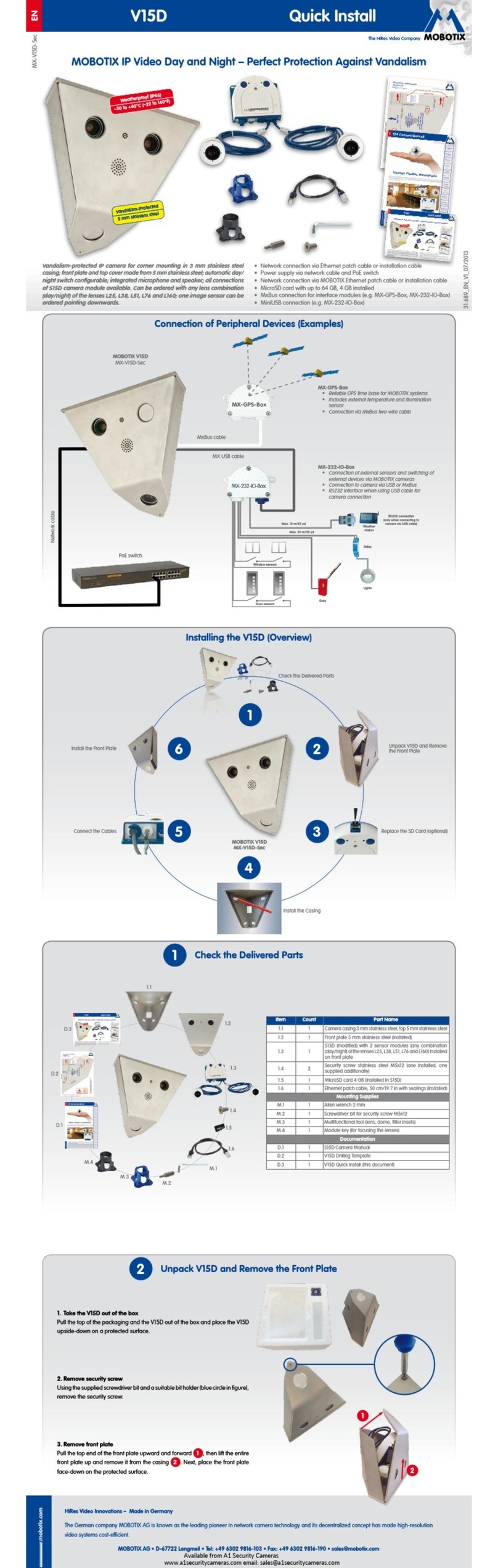 Mobotix V15D Quick install