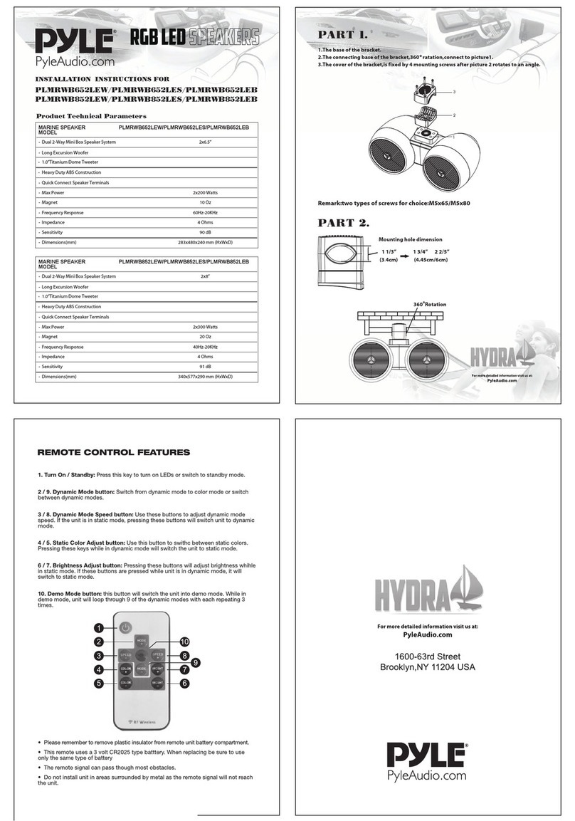 PYLE Audio PLMRWB652LEW Wiring diagram