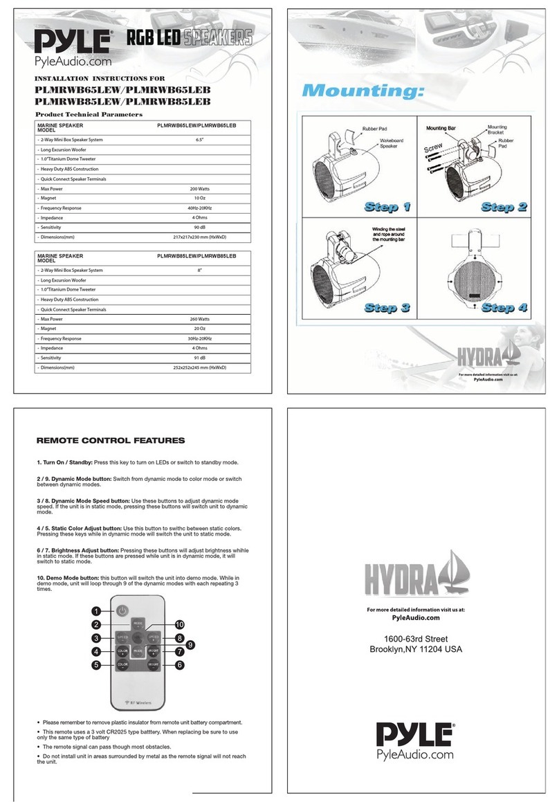 PYLE Audio PLMRWB65LEW Service manual